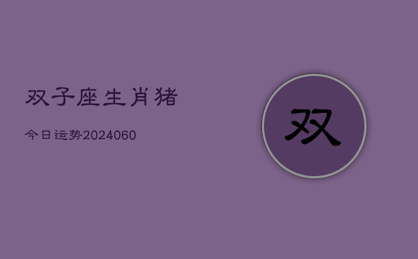 1、双子座生肖猪今日运势(20240621)