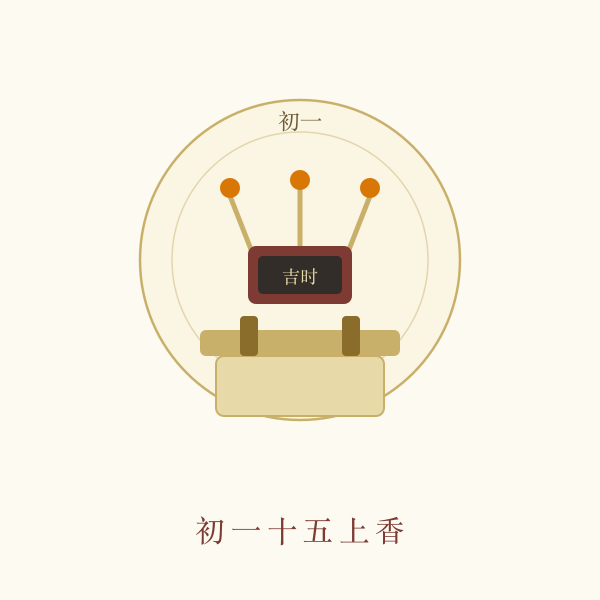 初一十五上香时辰静物图