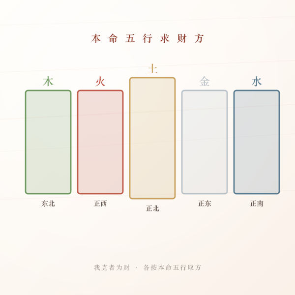 十二生肖本命五行求财方位图